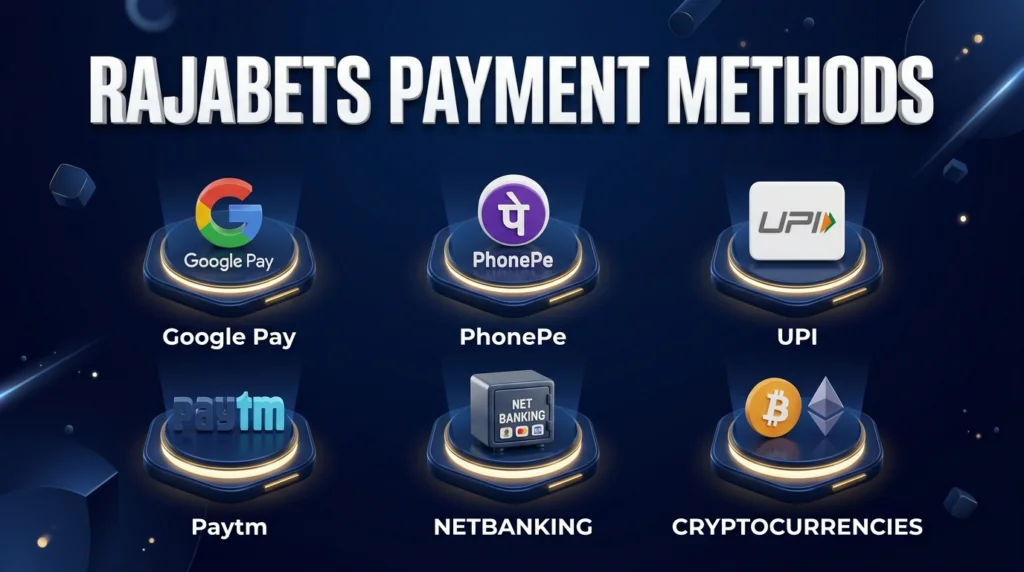 Rajabets India payment methods for secure deposits and withdrawals with convenient options for sports betting and casino